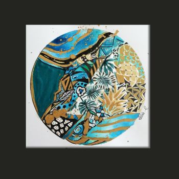 Peinture intitulée "Turquoiz" par Célia Charpentier, Œuvre d'art originale, Aquarelle