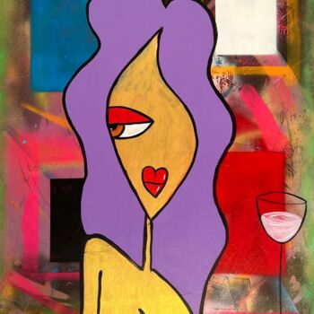 Painting titled "Urban Lady" by Célia Mourier, Original Artwork, Acrylic