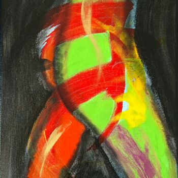 Malerei mit dem Titel "Midnight Walk" von Célia Mourier, Original-Kunstwerk, Acryl