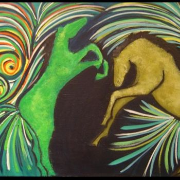 Schilderij getiteld "Seducción en colores" door Celia Edith Sanabria, Origineel Kunstwerk