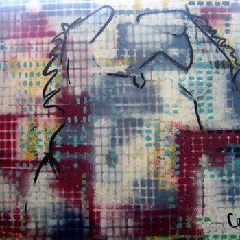 Peinture intitulée "Lucha en pixeles" par Celia Edith Sanabria, Œuvre d'art originale