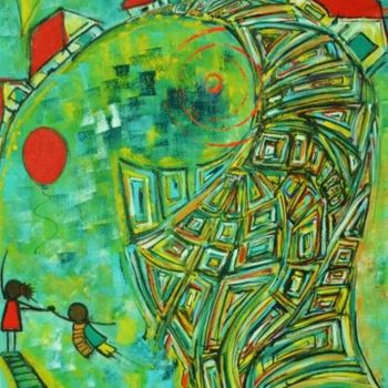 Pintura intitulada "Camino de los sueños" por Celia Edith Sanabria, Obras de arte originais
