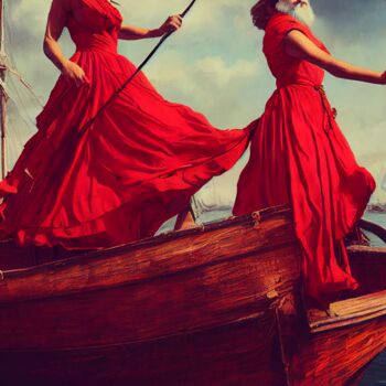 Цифровое искусство под названием "Sailor in the red d…" - Celicun, Подлинное произведение искусства, Изображение, сгенериров…