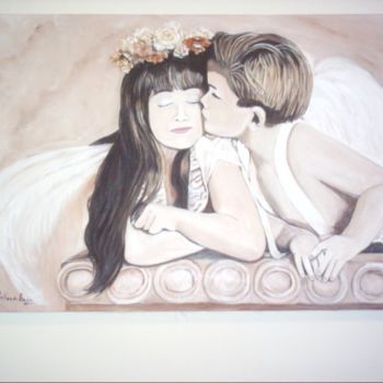 Pintura intitulada "carinho de anjo" por Celina De Araújo Lessa Paiva, Obras de arte originais