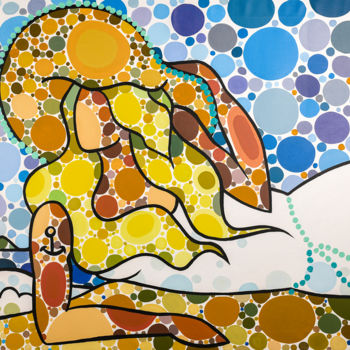 Pintura titulada "SUNNY" por Céline Chat, Obra de arte original, Acrílico Montado en Bastidor de camilla de madera