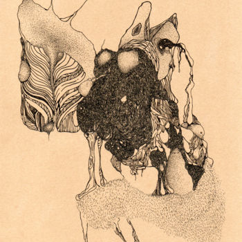 Rysunek zatytułowany „Mon lapin” autorstwa Céline Argence, Oryginalna praca, Atrament