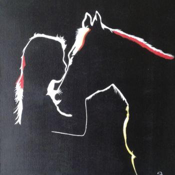 Painting titled "Passion" by Céline Barbe, Original Artwork, Acrylic