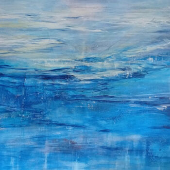 Painting titled "L'eau du ciel" by Céline Boussugue, Original Artwork, Acrylic