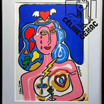 Schilderij getiteld "DAME DE FRANCE / 4" door Céline Cénac, Origineel Kunstwerk, Acryl