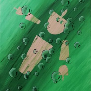 Painting titled "Bulle" by Céline Corre, Original Artwork, Acrylic
