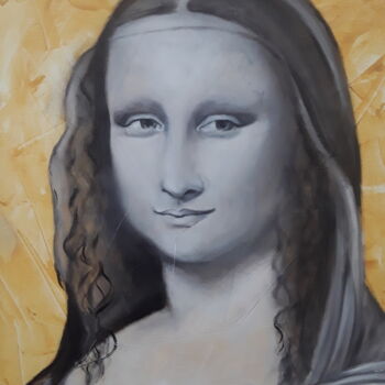 Pintura intitulada "Mona" por Céline De Abreu, Obras de arte originais, Óleo Montado em Armação em madeira