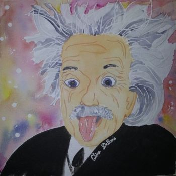 Картина под названием "Albert Einstein" - Céline Delbois  B612, Подлинное произведение искусства, Акварель