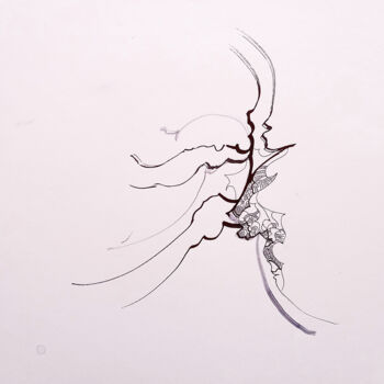 Dessin intitulée "calligraphie 10" par Céline Dudoret, Œuvre d'art originale, Stylo gel