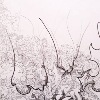 Dessin intitulée "calligraphie 14" par Céline Dudoret, Œuvre d'art originale, Stylo gel