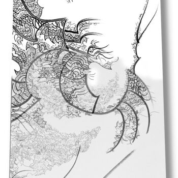 Drawing titled "panneau calligraphi…" by Céline Dudoret, Original Artwork, Gel pen