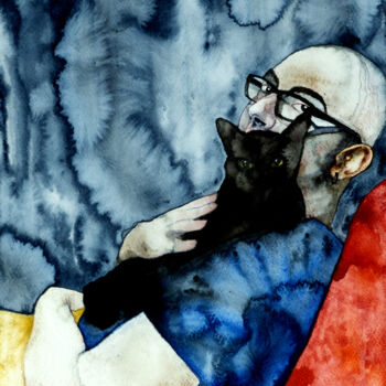 제목이 "Peur bleue (l'oppor…"인 그림 Céline Jérémy Turlotte Bindi로, 원작, 수채화