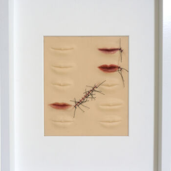 Dessin intitulée "Relationship #2" par Céline Jérémy Turlotte Bindi, Œuvre d'art originale, Fil Monté sur Panneau de bois