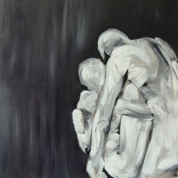 Painting titled "couple gris" by Celine Leynaud, Original Artwork
