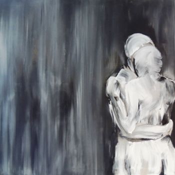 Painting titled "couple gris 2" by Celine Leynaud, Original Artwork