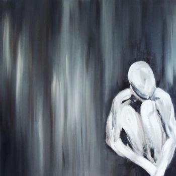Peinture intitulée "nu gris 2" par Celine Leynaud, Œuvre d'art originale