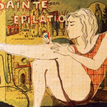 Painting titled "Sainte épilation" by Céline Mahe, Original Artwork, Oil