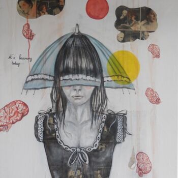 Pintura titulada "It's braining today…" por Céline Mahe, Obra de arte original, Acrílico