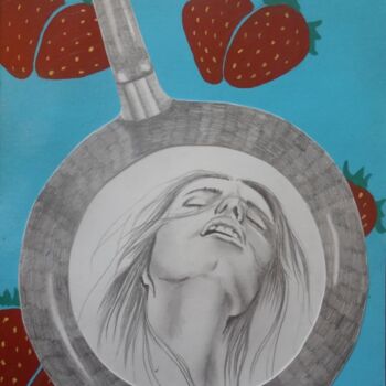 Peinture intitulée "Poêlée orgasmique 3" par Céline Mahe, Œuvre d'art originale, Acrylique