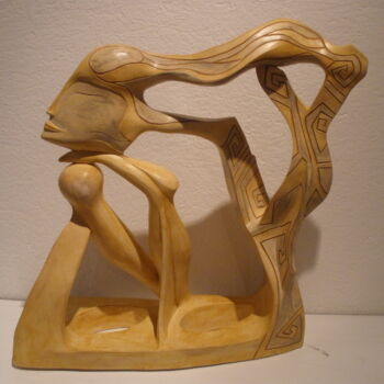 Sculptuur getiteld "pneuma-"le-soufle d…" door Céline Pariggi (Wen Dao), Origineel Kunstwerk, Keramiek