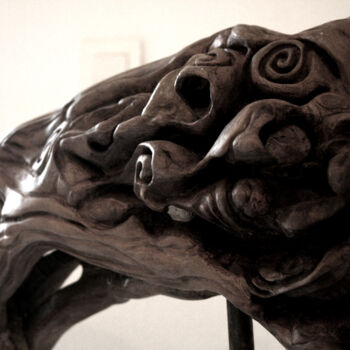 Sculpture titled "jonas-et-la-balaine…" by Céline Pariggi (Wen Dao), Original Artwork, Wood