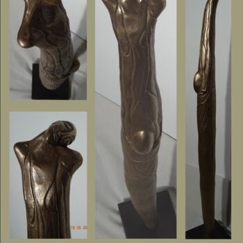 Sculpture titled "Gestation Androgyne…" by Céline Pariggi (Wen Dao), Original Artwork, Metals