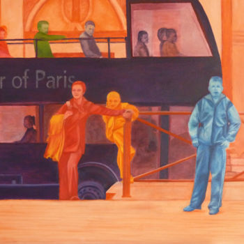 Pintura intitulada "tour-of-paris" por Céline Peccolo, Obras de arte originais, Óleo