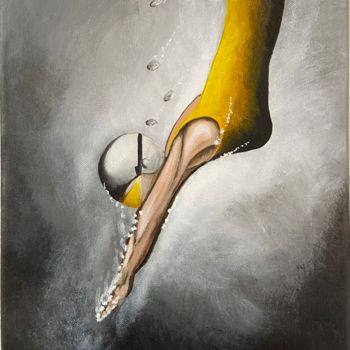 Painting titled "DEPTHS" by Céline Sanson-Regnault, Original Artwork, Acrylic