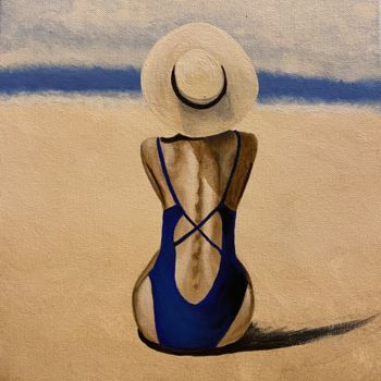 Painting titled "BEACH" by Céline Sanson-Regnault, Original Artwork, Acrylic
