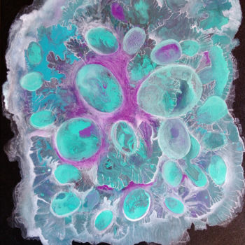 Peinture intitulée "Cellules cancéreuse…" par C.Line, Œuvre d'art originale, Acrylique