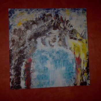 Painting titled "dragon d eau" by Celine Vernet, Original Artwork, Oil