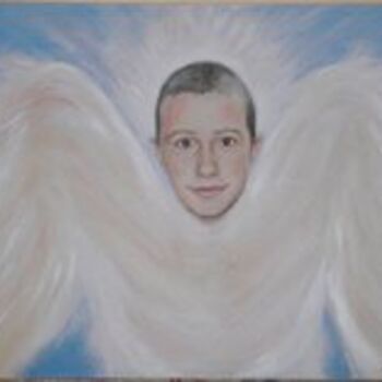Painting titled "petit ange Florian…" by Celine Vernet, Original Artwork