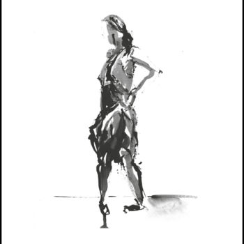 「Douceur de Corps - 3」というタイトルの描画 Celine Violetによって, オリジナルのアートワーク, インク