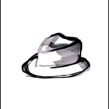 Drawing titled "Coup de chapeau" by Celine Violet, Original Artwork, Ink