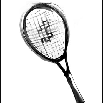 Dessin intitulée "Tennis" par Celine Violet, Œuvre d'art originale, Encre