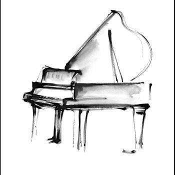 Dessin intitulée "Petites musiques -…" par Celine Violet, Œuvre d'art originale, Encre