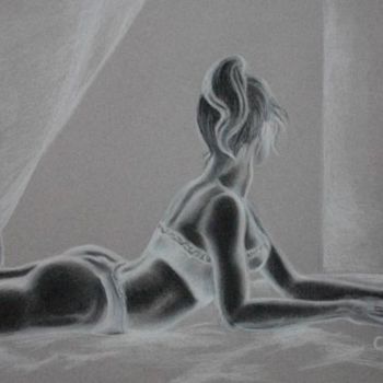 Drawing titled "Allongée" by Céline Baubeau, Original Artwork, Other