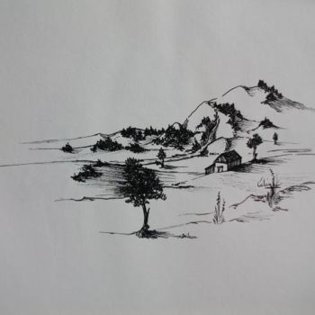 Drawing titled "Vaucluse" by Céline Baubeau, Original Artwork