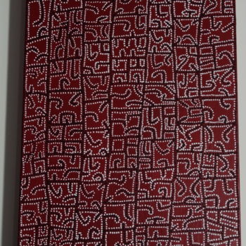 Painting titled "labyrinthe" by Celine Chesnier, Original Artwork, Acrylic