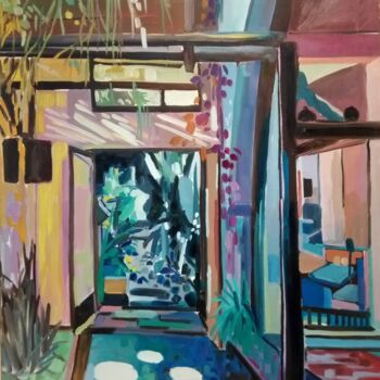 Schilderij getiteld "Le jardin d'hiver" door Celine Dabot, Origineel Kunstwerk, Olie