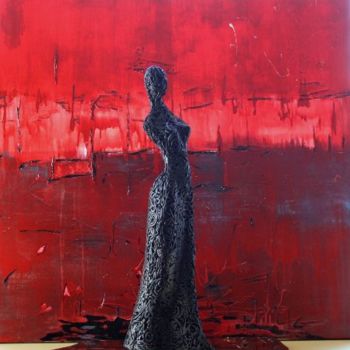 제목이 "Abstraction rouge e…"인 미술작품 Cel Ine로, 원작, 기름