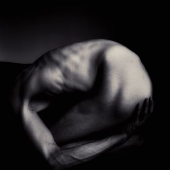 Photographie intitulée "La boule humaine" par Céline Pivoine Eyes, Œuvre d'art originale, Photographie numérique
