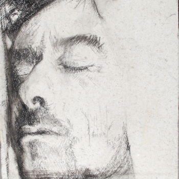 Drawing titled "l'homme endormi" by Celinet, Original Artwork