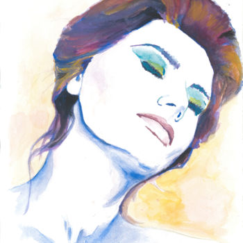 Painting titled "Cassiopeia.jpg" by Céline Vicente, Original Artwork, Watercolor