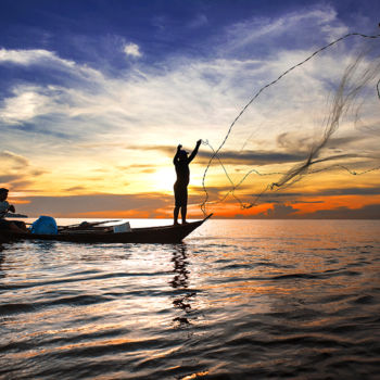 Fotografia intitolato "Fisherman" da Celso Lobo, Opera d'arte originale, Fotografia digitale