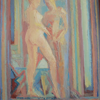 Painting titled "Couple" by Mumtaz Celtik, Original Artwork